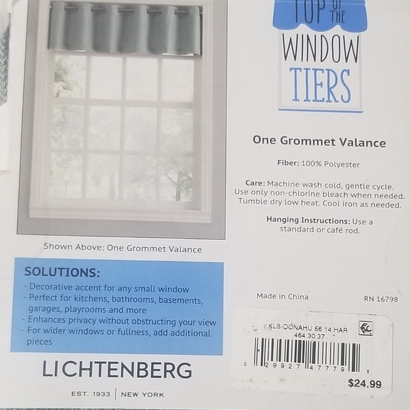 Grommet Valance for Small/Kitchen Window - Picture 5 of 5